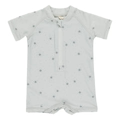 Quincy Mae - Stars Rashguard Swimsuit | Gray Blue