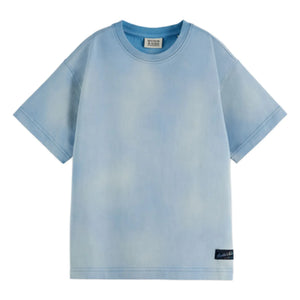 Scotch & Soda - Artwork Washed Organic Cotton T-Shirt | Light blue