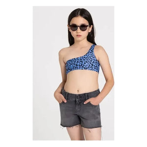 Finger in the nose - Bayle Asymmetric Swimsuit | Light Blue