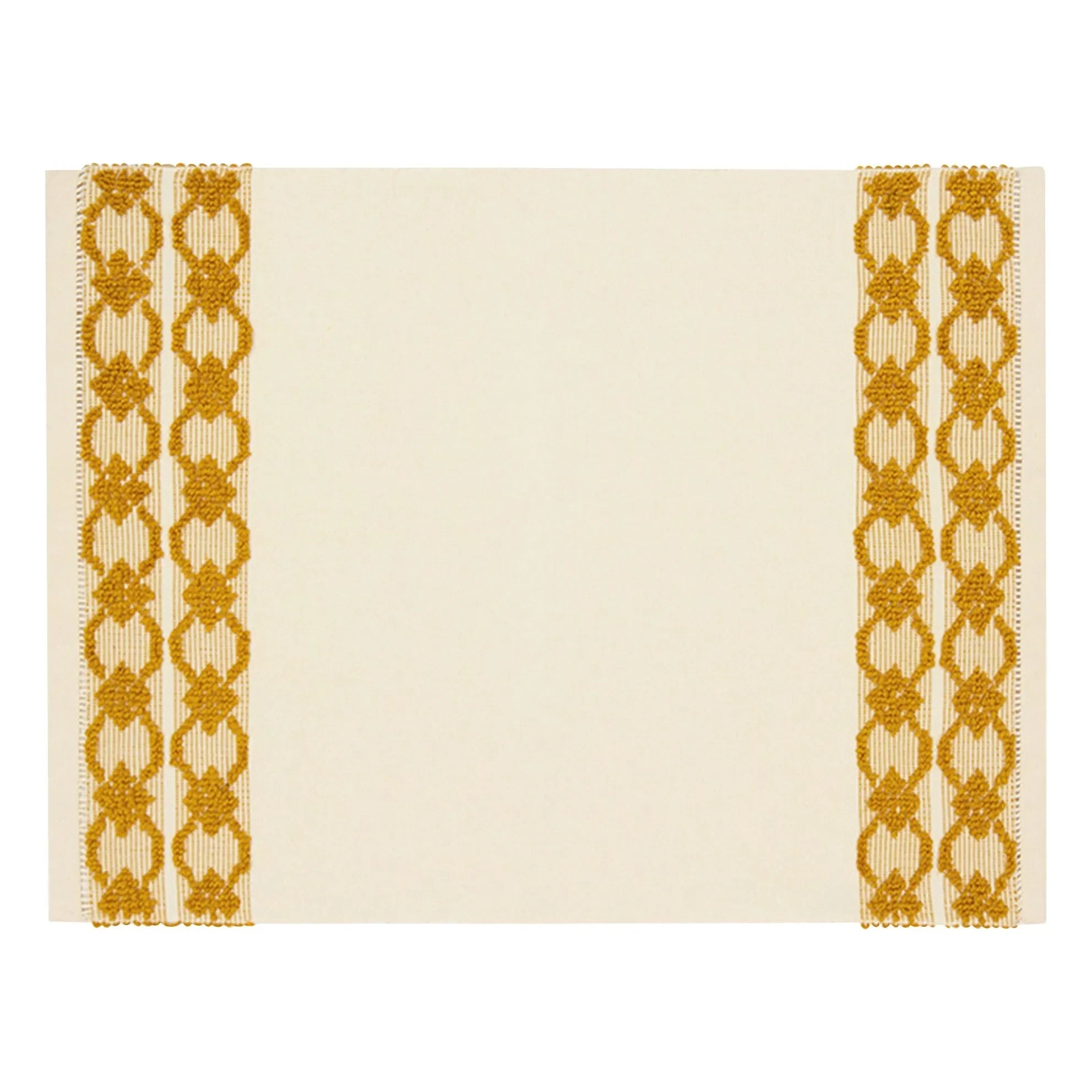 House of Capricorn - Isabel embroidered serving placemat | Yellow