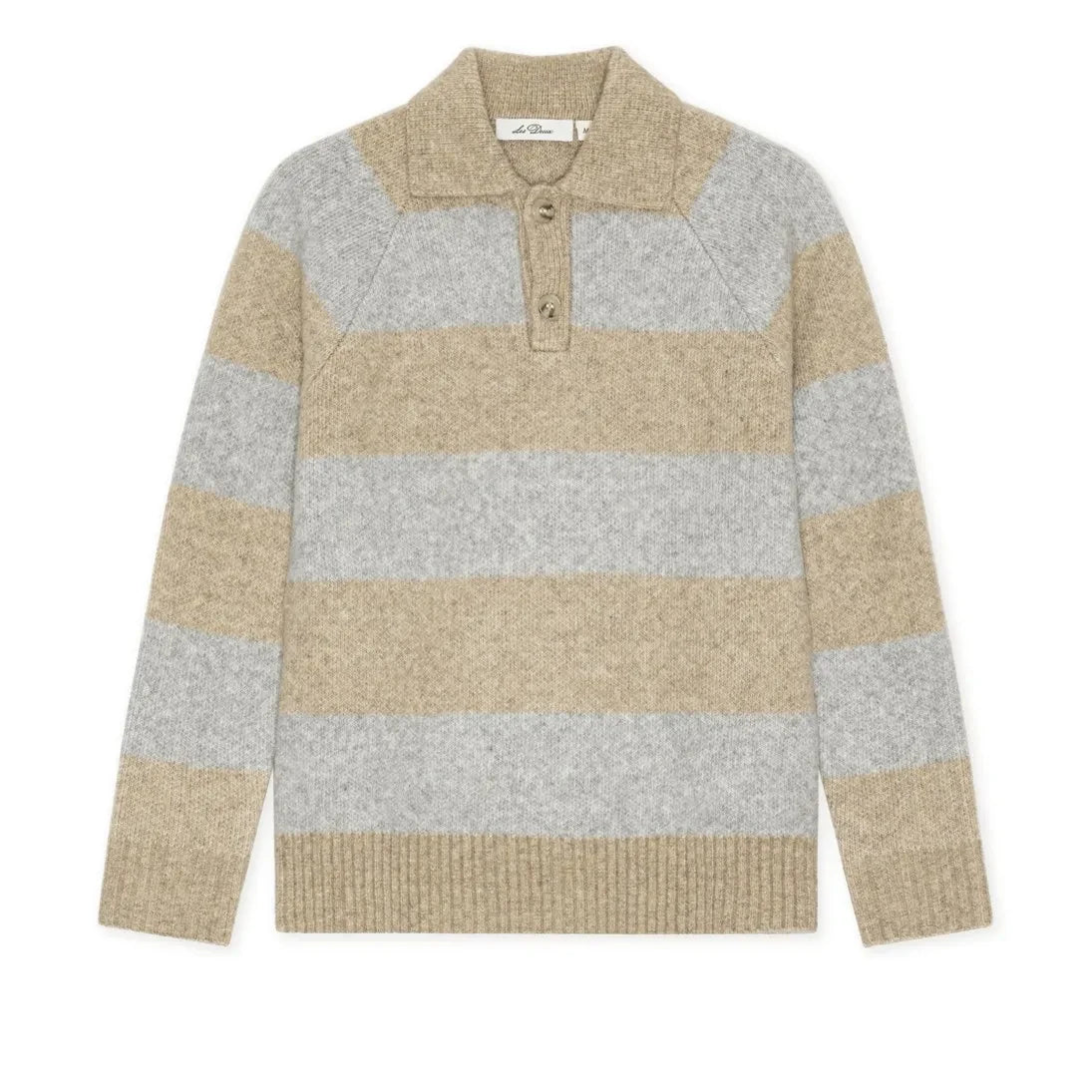 Les Deux - Striped Wool Turtleneck Sweater | Sand