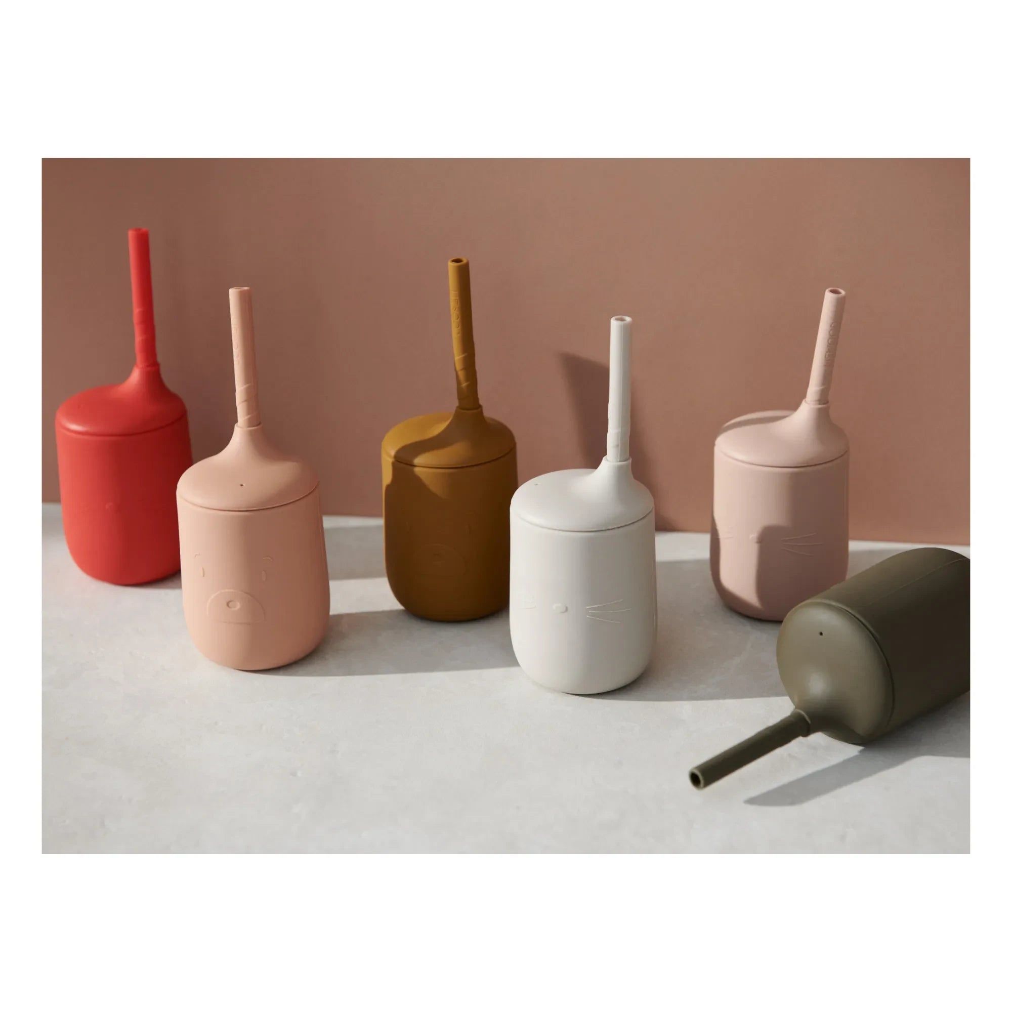 Liewood - Ellis Silicone Sippy Cup - Set of 2 | Red