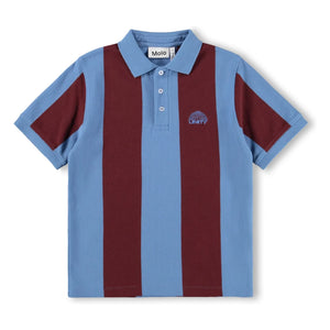 Molo - Reyo Striped Organic Cotton Polo T-Shirt | Blue