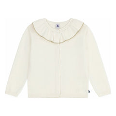 Petit Bateau - Wool Sparkly Collar Sweater Vest | Ecru