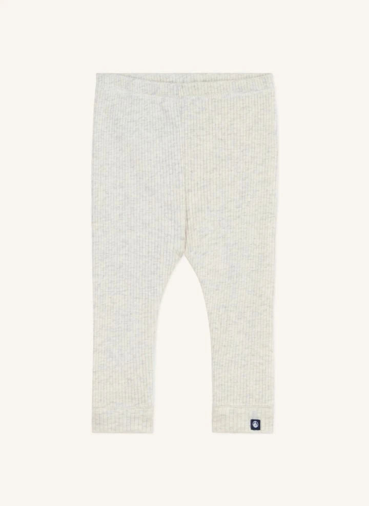 Petit Bateau - Logo Rib Tights | Heather Beige