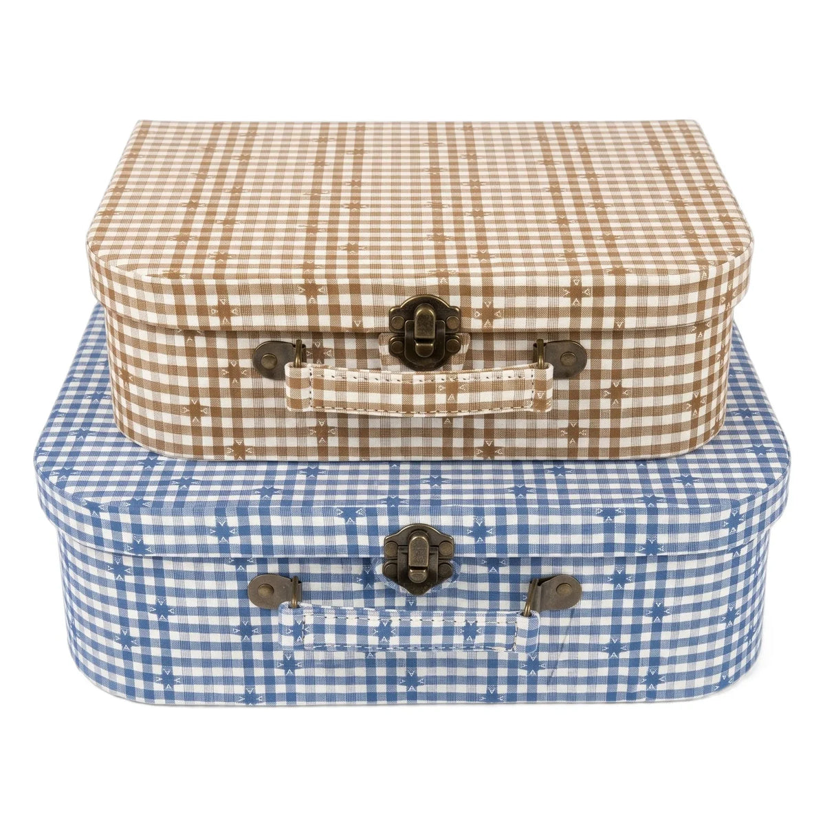 Editions Aimable - Valisette Victoire - 2-piece Set | Blue Vichy Cotton