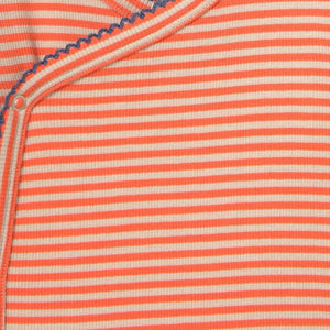 Tinycottons - Organic Cotton Ribbed Striped Wrap Bodysuit | Red