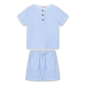 Fliink - Striped Cha Cha Shorts and T-Shirt Set | Light Blue