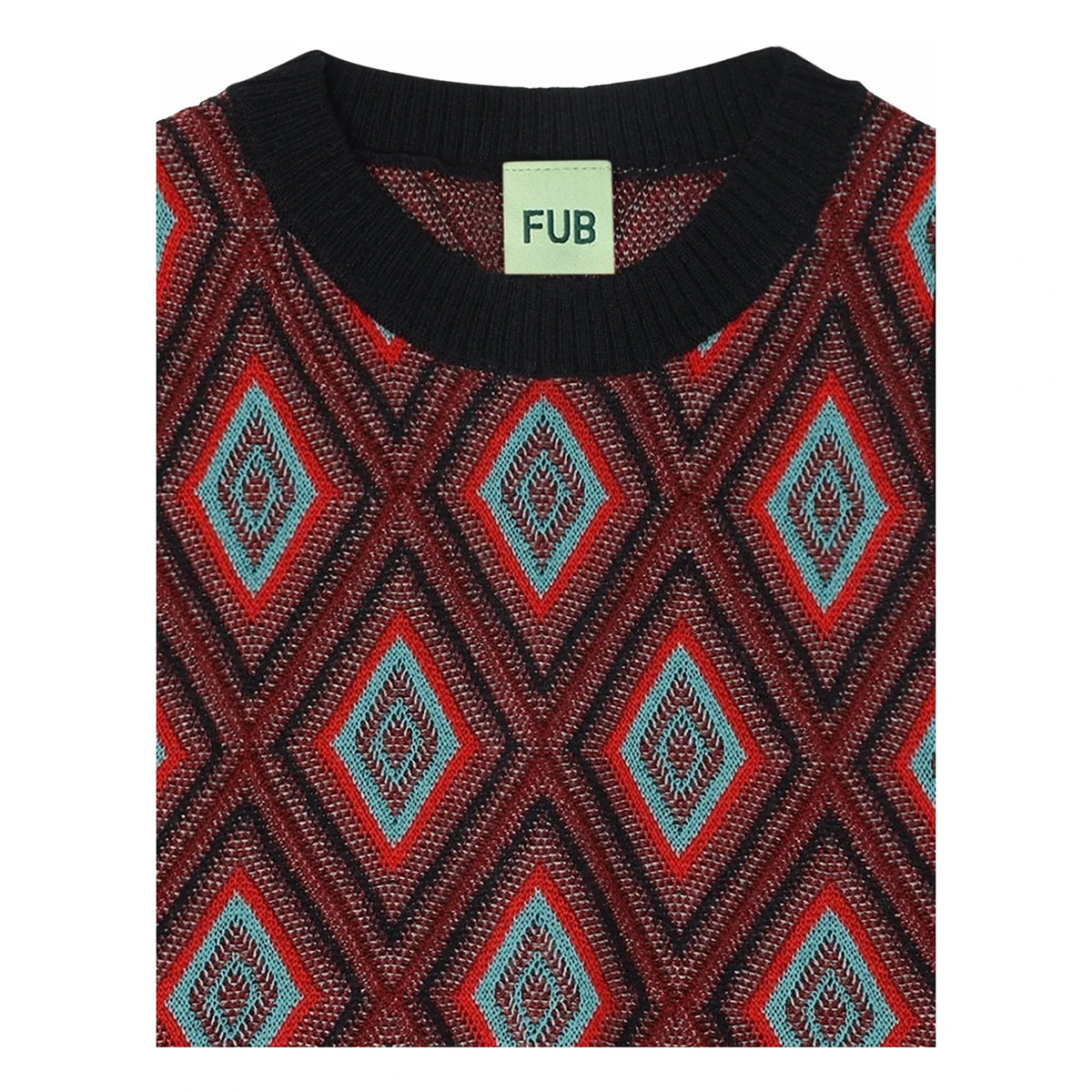 FUB - Harlequin Sleeveless Merino Wool Sweater | Navy