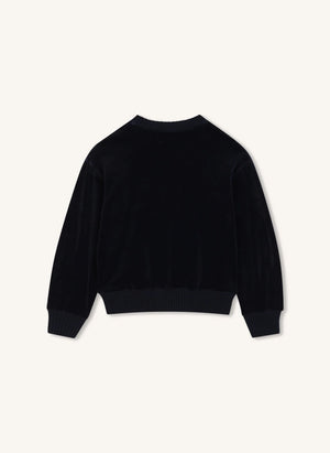 Chloé - Chloé Organik Pamuk Kadife Sweatshirt | Koyu Mavi