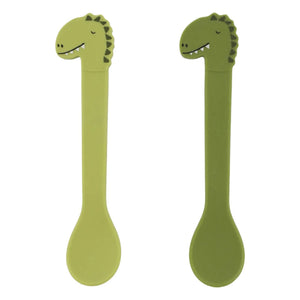 Trixie - Mr. Dino Silicone Spoons - 2-piece Set | Green