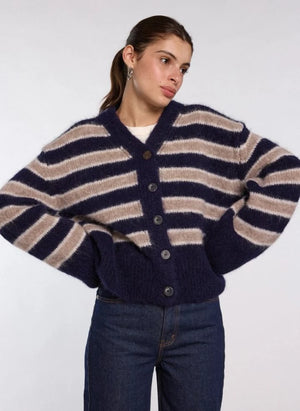 Nitah - Michel Striped Cardigan | Blue