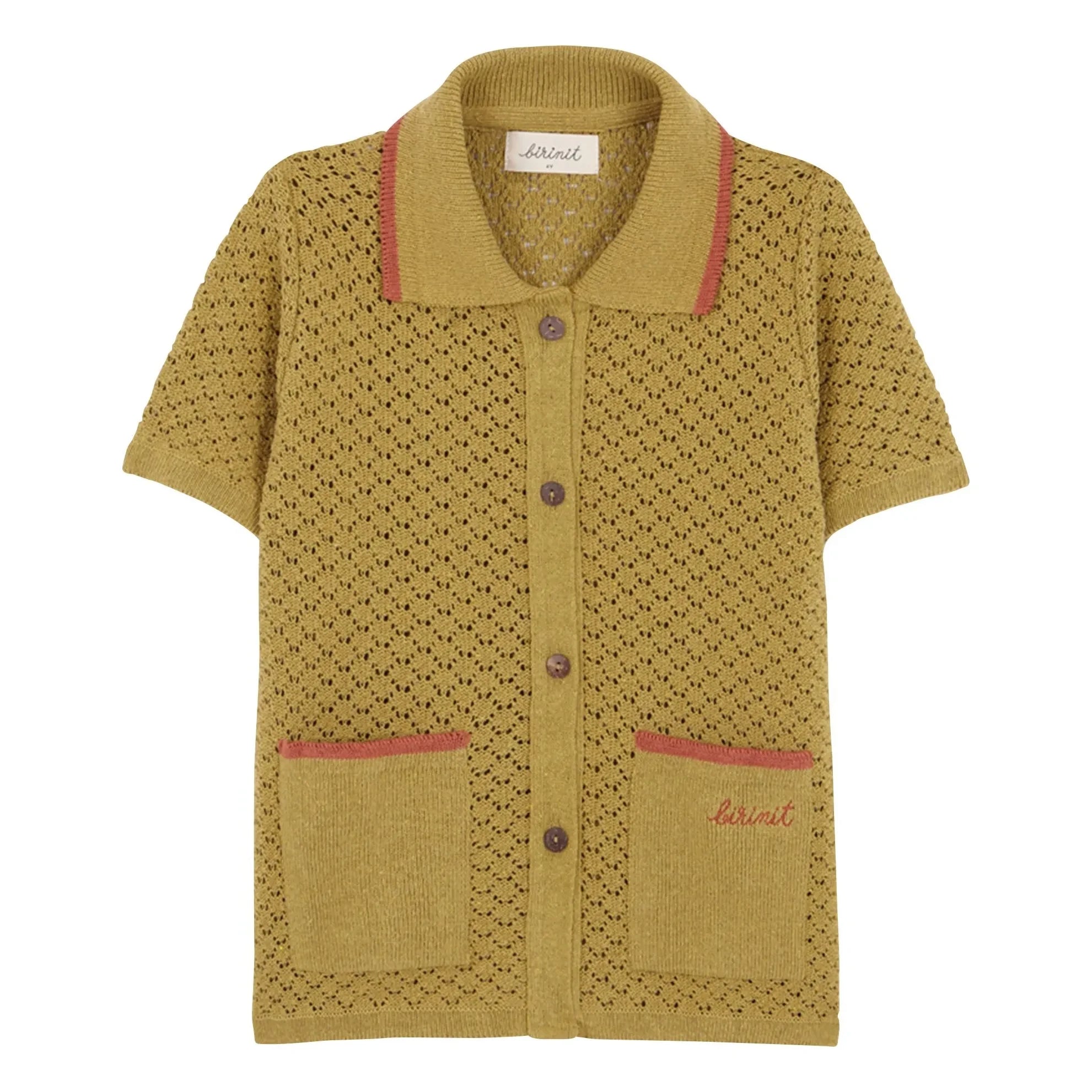 birinit - Pointelle Shirt Pockets | Yellow Green