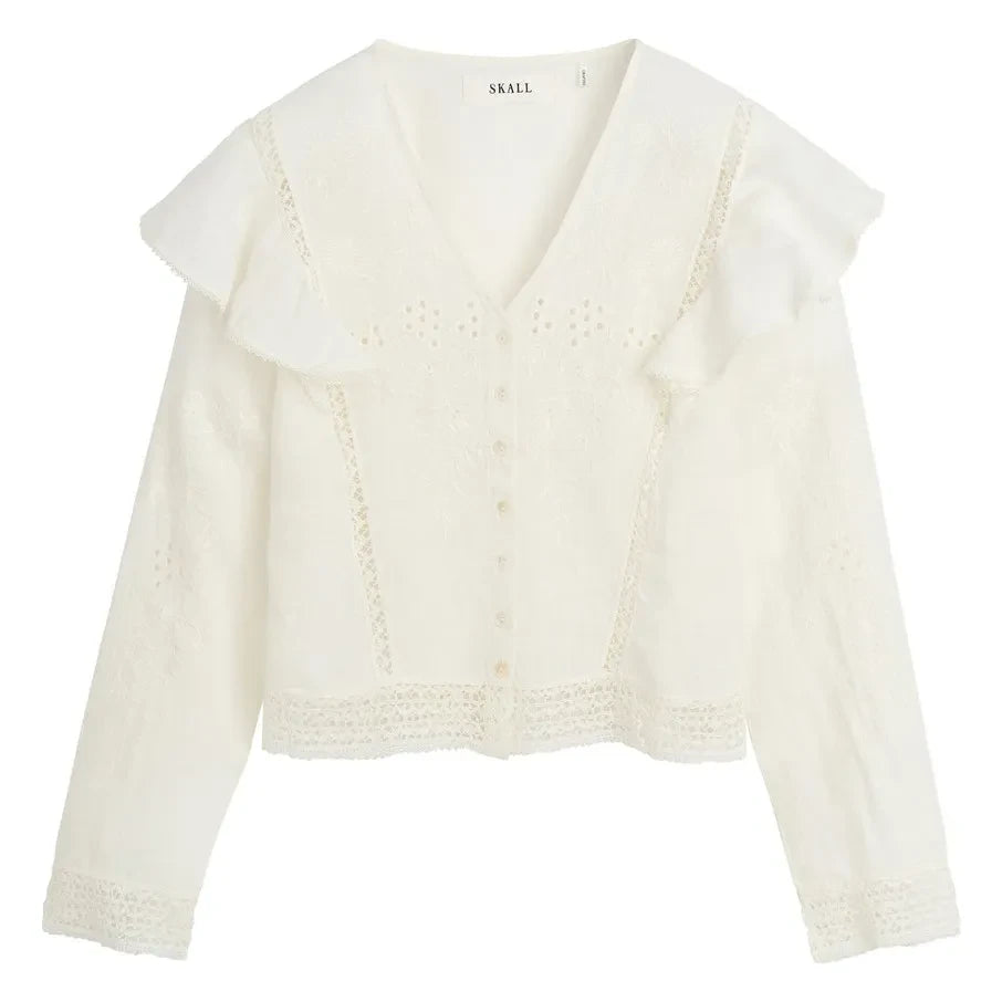 Skall Studio - Velina Linen Blouse | White
