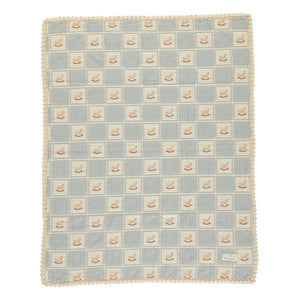Bebe Organic - Rocking Horse Organic Cotton Blanket | Blue