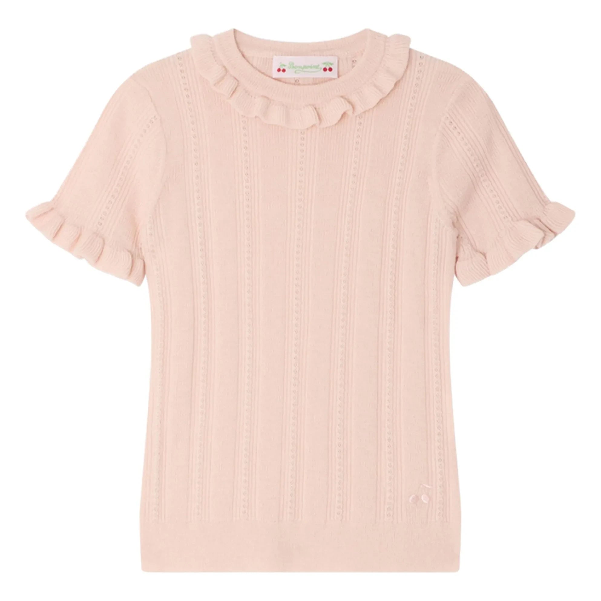 Bonpoint - Lucie Wool Thin Knit T-shirt | Powder Pink