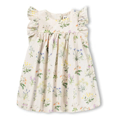 Molo - Cacao Fleurie Organic Cotton Ruffled Dress | Ivory