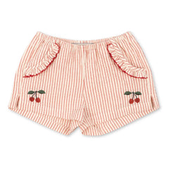 Konges Sløjd - Ellie Striped Organic Cotton Shorts | Red