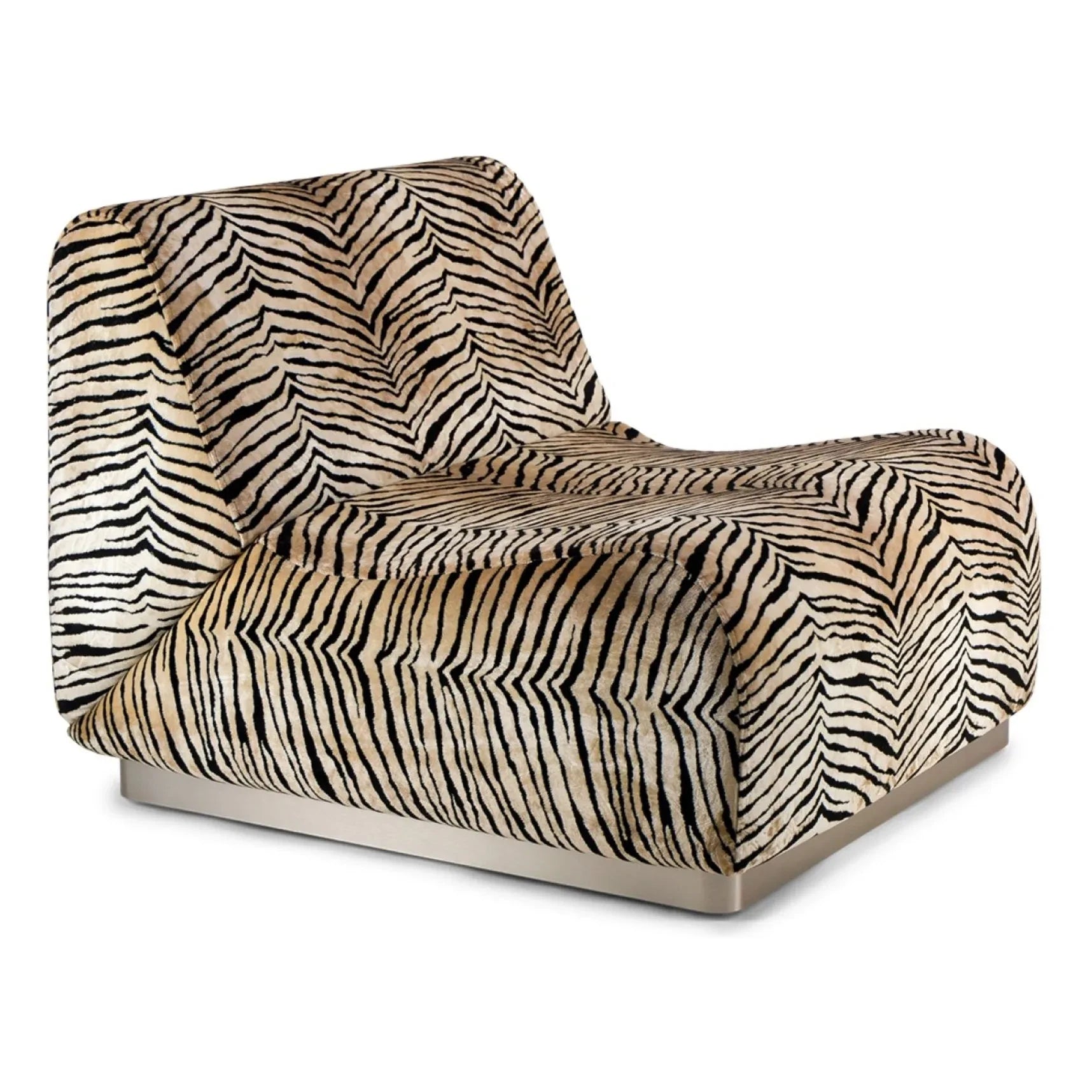 The Socialite Family - Rotondo modular firepit armchair, in tiger velvet fabric | Tiger