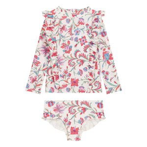 Louise Misha - Yanika Fleuri Long Sleeve Swimsuit Made from Recycled Fibers | Cream