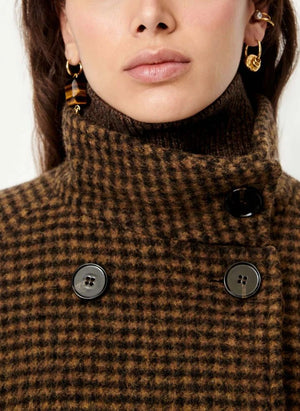 Sessùn - Bleechecks Wool Coat | Taupe brown