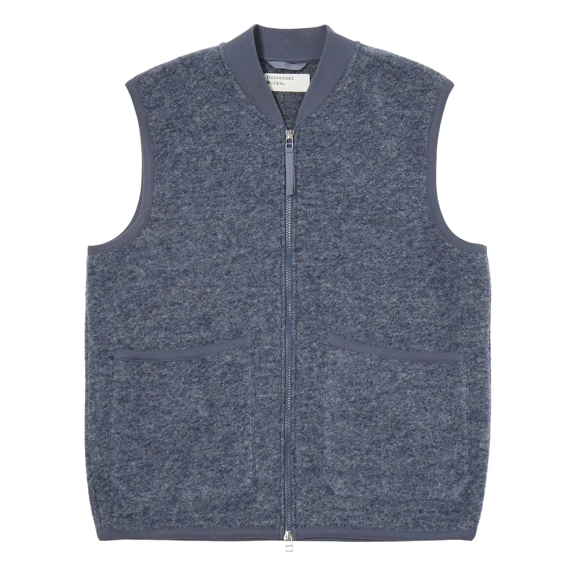 Universal Works - Sleeveless Zip-up Vest | Steel
