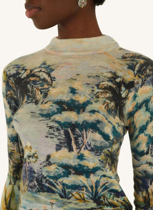 Farm Rio - Petricor Thin Mesh Top | Blue
