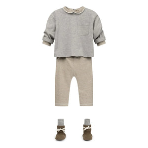 Gray Label - Striped Organic Cotton Leggings | Khaki Brown