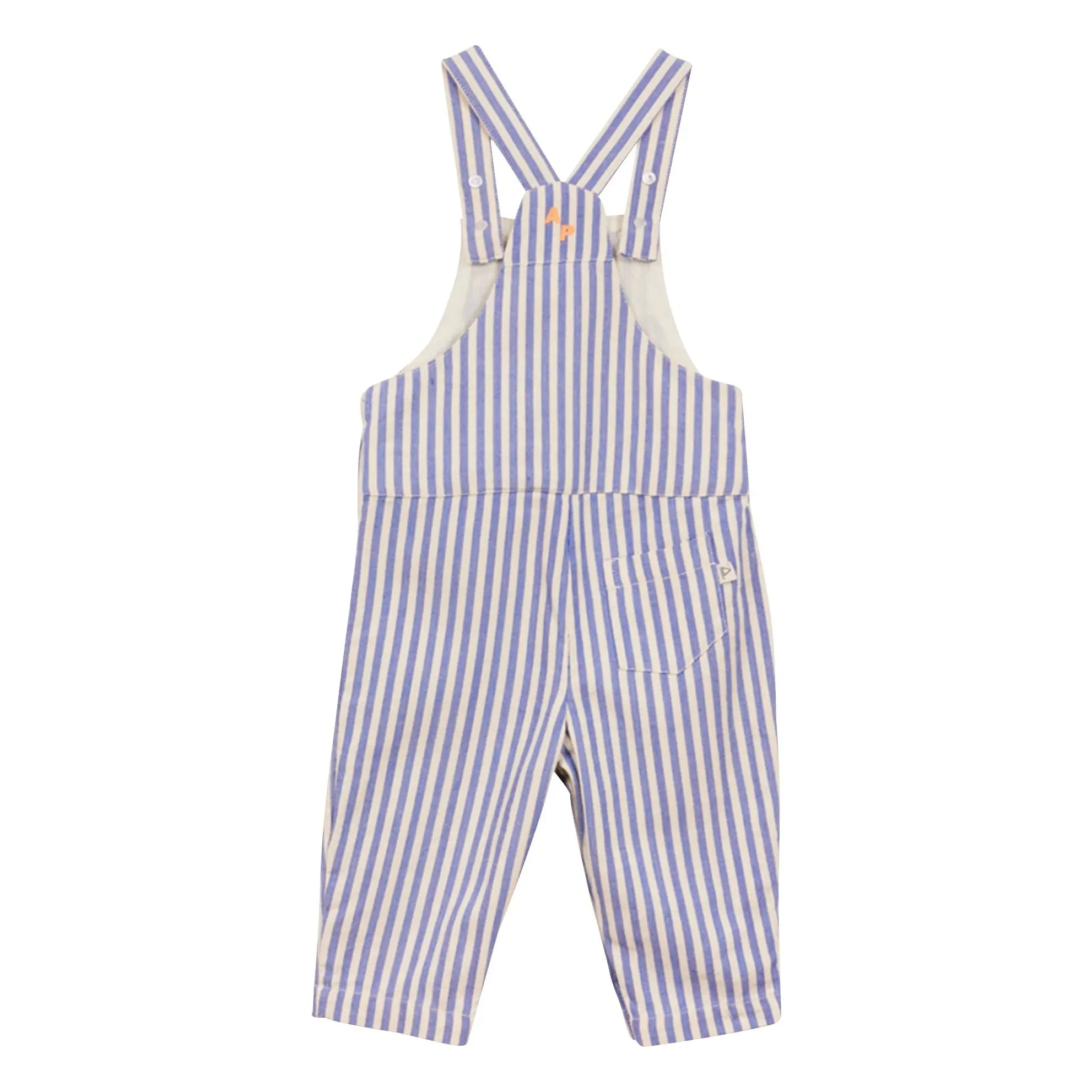 Arsène et Les Pipelettes - Striped Denim Overalls | Azure Blue