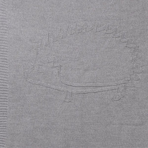 Tartine et Chocolat - Wool and Acrylic Hedgehog Pattern Checkered 75x100 cm | Light Gray
