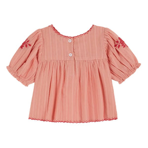 Emile et Ida - Hand-embroidered Blouse | Peach