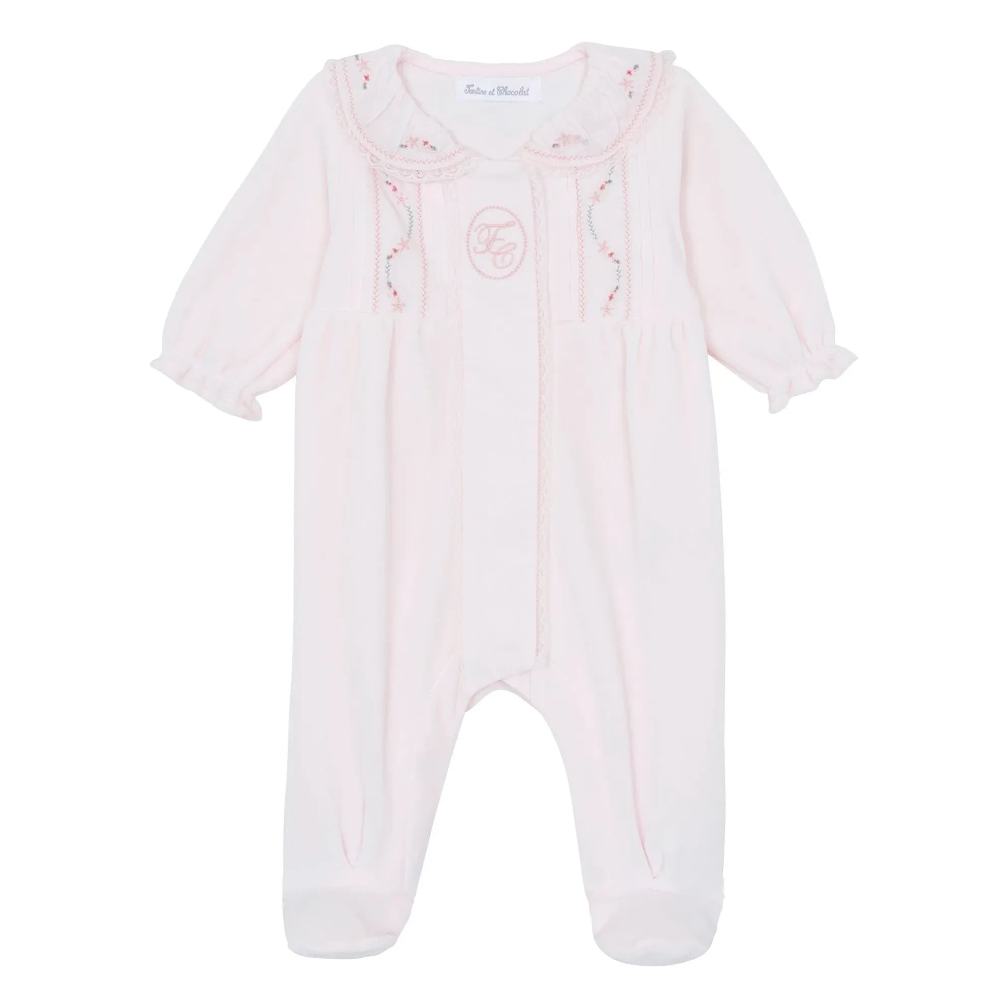 Tartine et Chocolat - Peter Pan Collar Lace Pyjamas | Light Pink