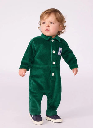 Petit Bateau - Pompist Ribbed Organic Cotton Romper | Green