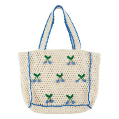 Emile et Ida - Crochet Cherry Tote Bag | Cream