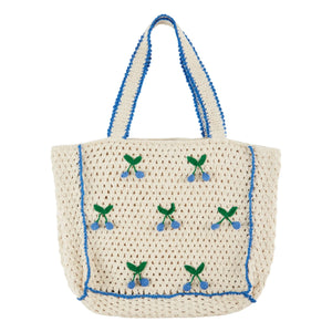 Emile et Ida - Crochet Cherry Tote Bag | Cream