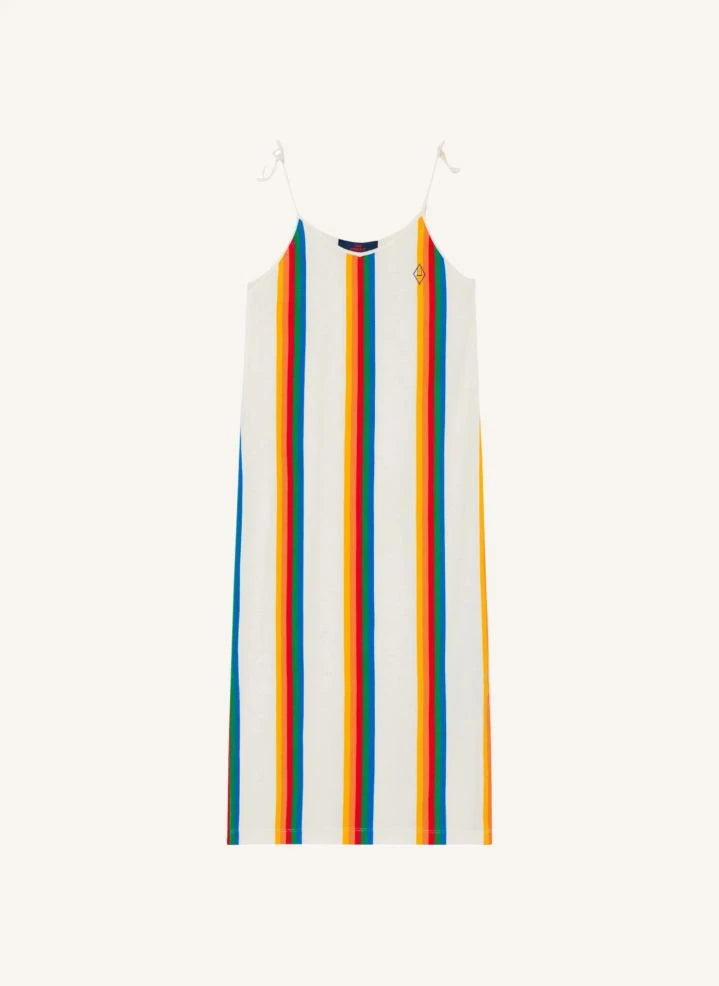 The Animals Observatory - Hummingbird Striped Dress | White