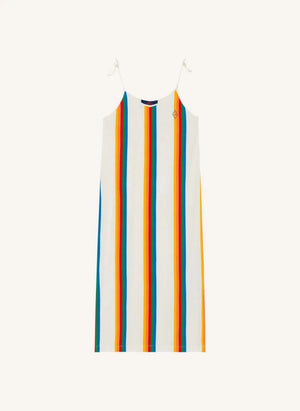 The Animals Observatory - Hummingbird Striped Dress | White
