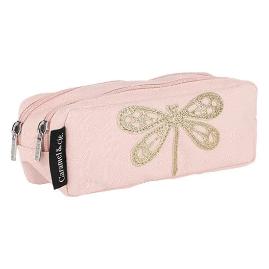 Caramel & Cie - Double Libellule Pencil Case | Light Pink