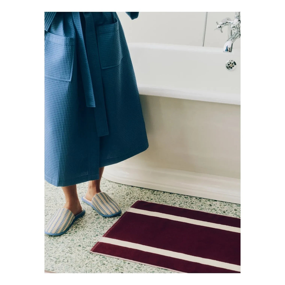 Hay - Striped Bath Mat | Maroon