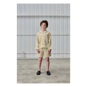 Tangerine - Striped Wide Waist Shorts | Pale yellow