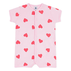 Petit Bateau - Heart Print Romper Pajamas | Pink