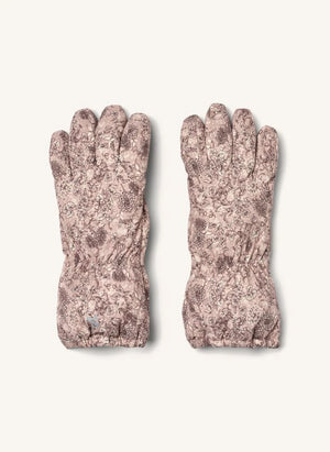 Wheat - Skiski Floral Pattern Ski Gloves | Pink