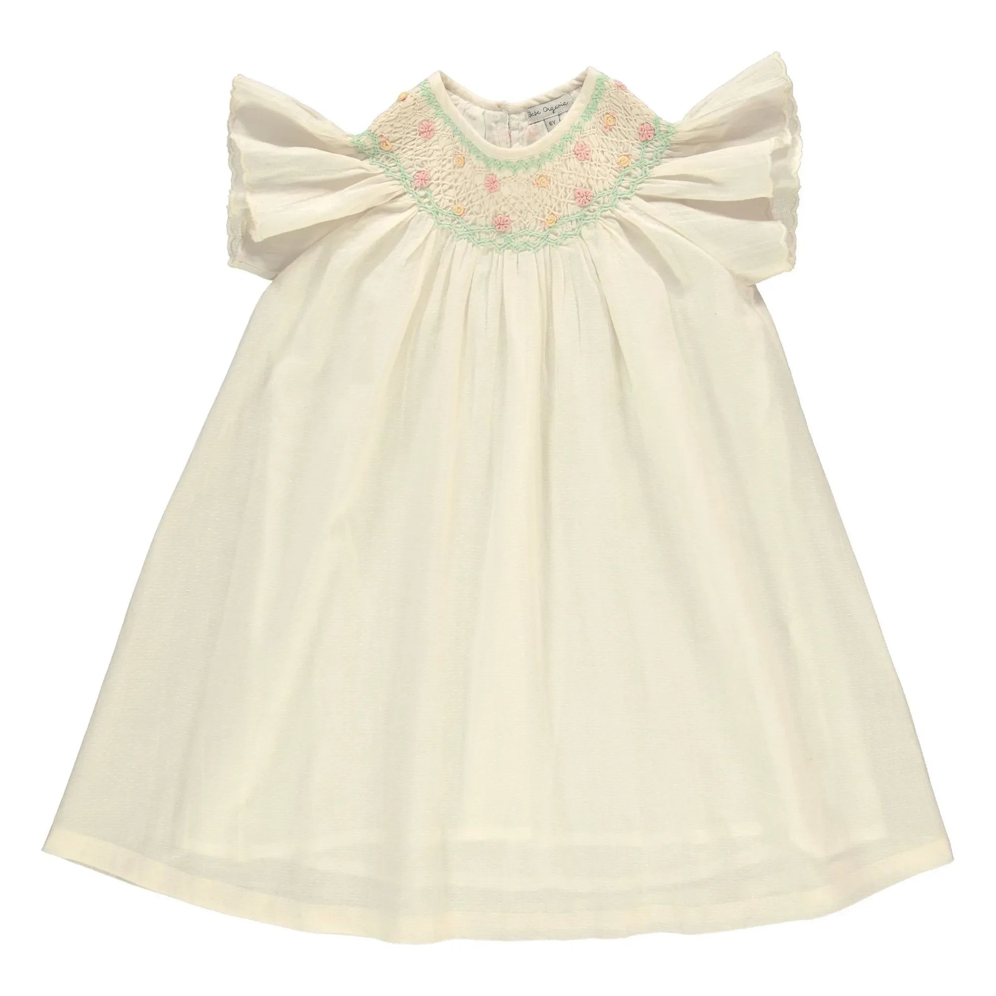 Bebe Organic - Luna Floral Gathered Dress | Ecru