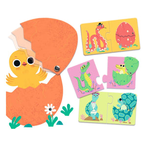 Djeco - Funny Eggs Double- and Triple-Puzzles