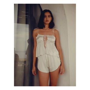 Icone - Romy Satin Top | Beige