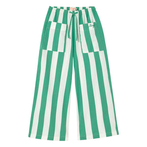 Tinycottons - Green Small Striped Trousers