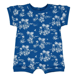 Louis Louise - Town Hawaiian Fleece Romper | Indigo