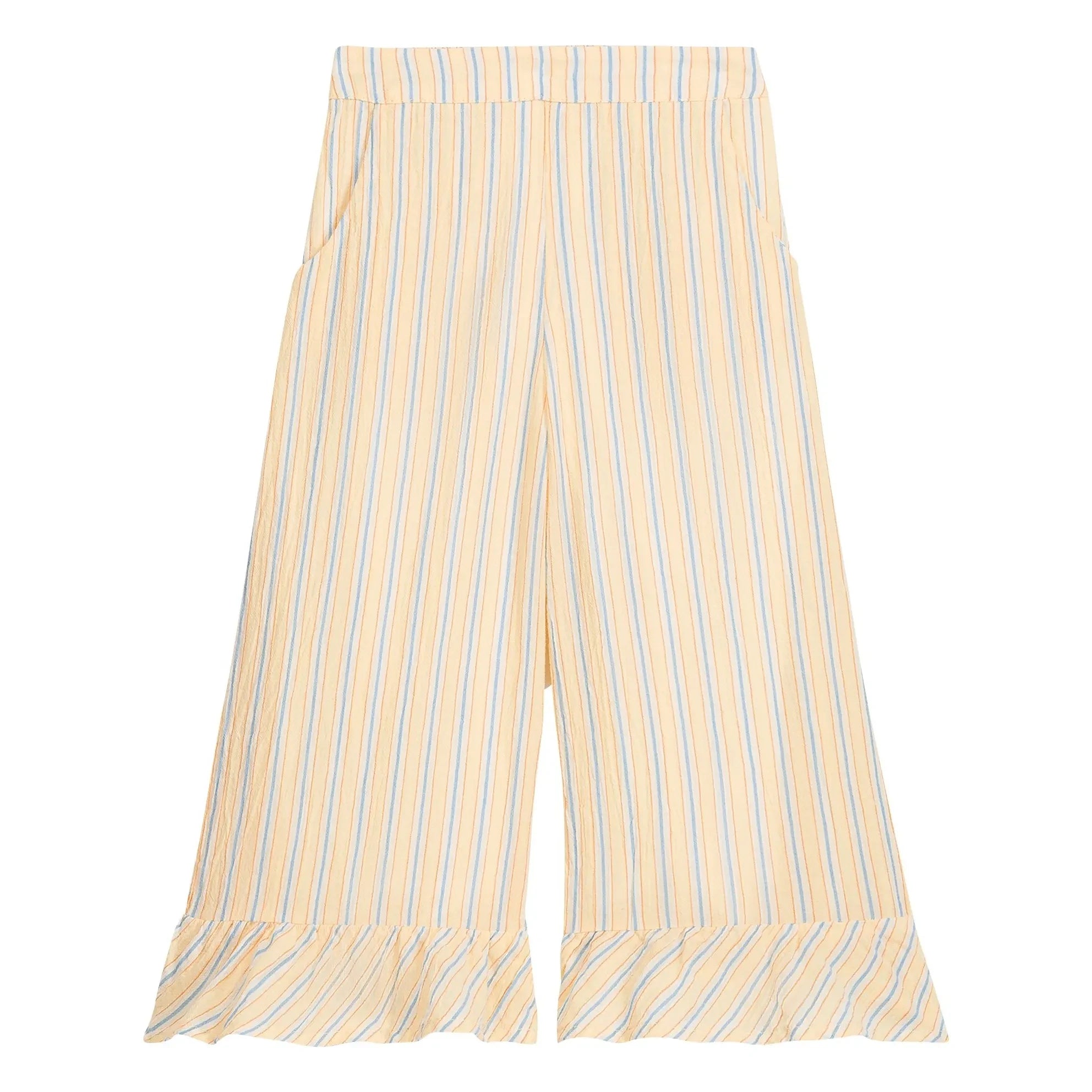 Louise Misha - Loukie Striped Organic Cotton Ruffled Pants | Yellow