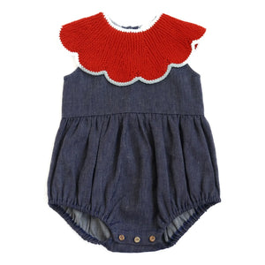 Kalinka - Cordelia Linen Romper | Denim Blue