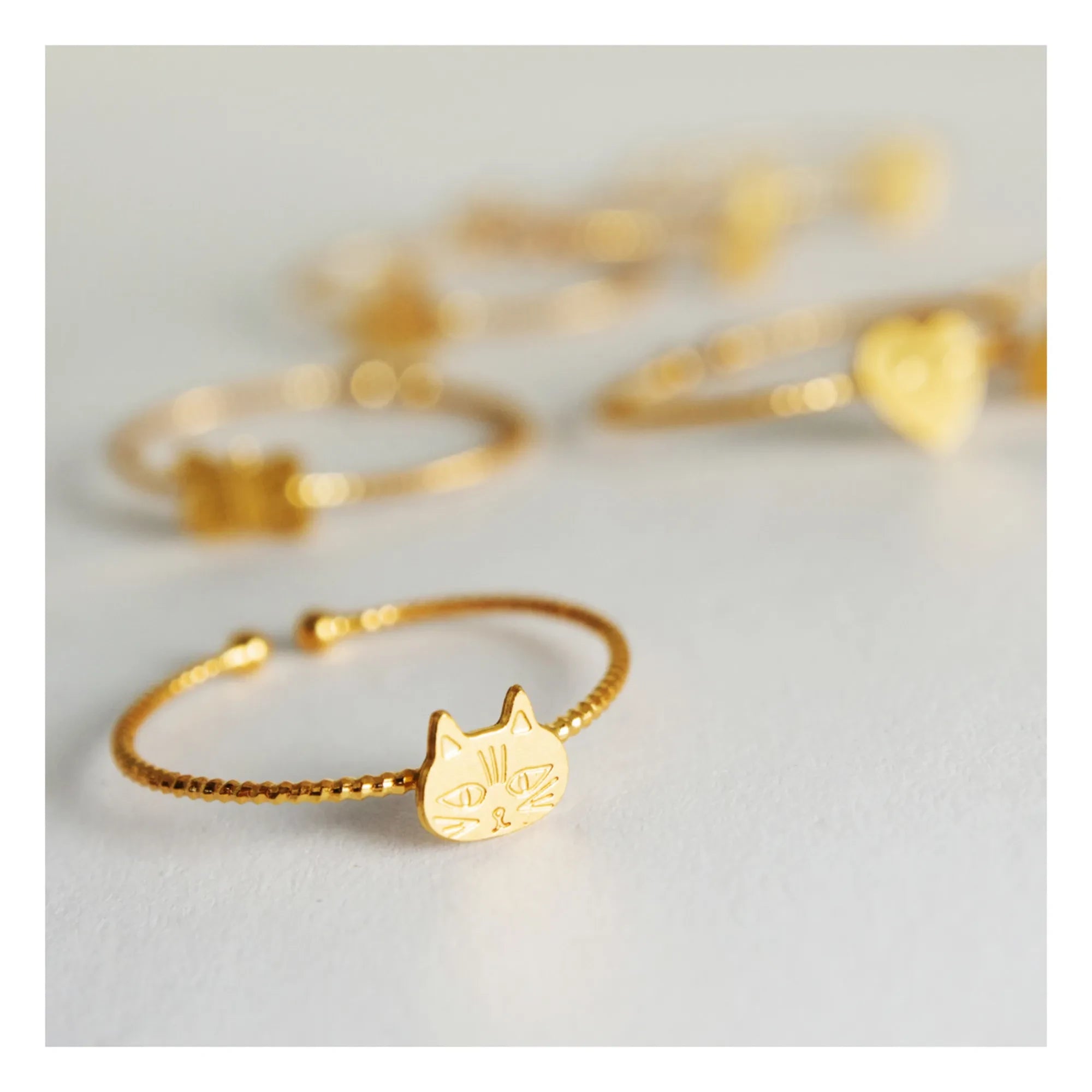 Adorabili - Cat Face Ring | Gold